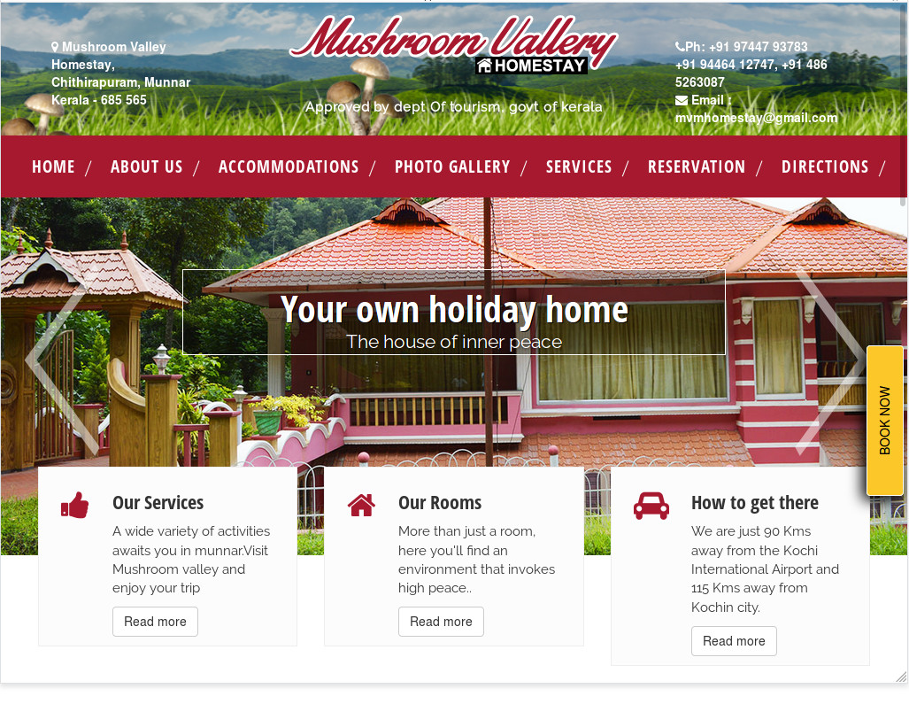 Munnar home stay webdesign